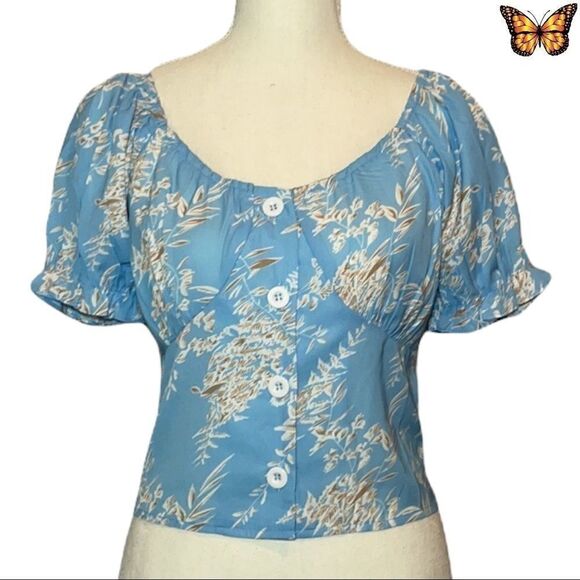 NASTY Gal Floral Crop Top Size 2 - Picture 2 of 13